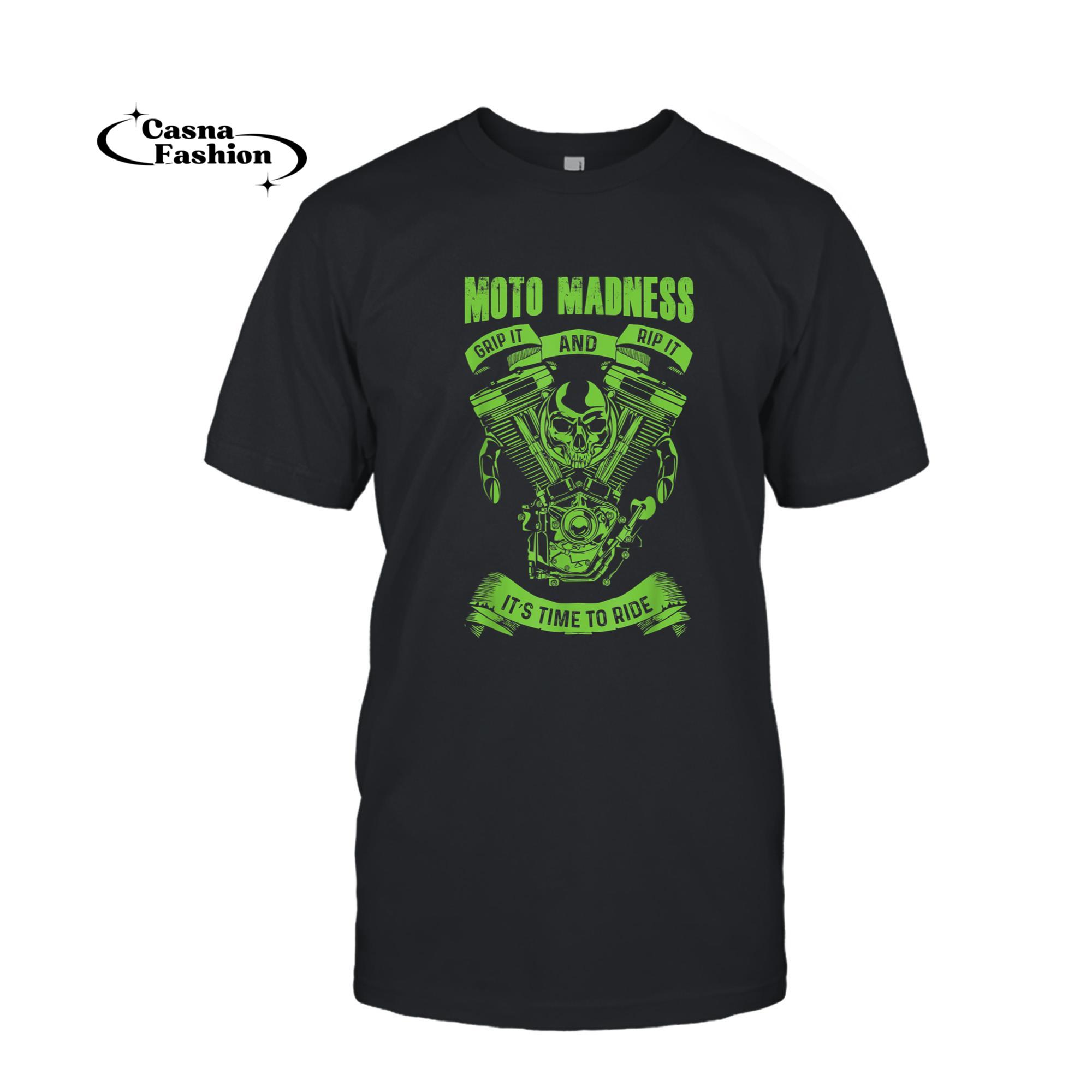 casnafashion_T-shirt_Moto Madness Dad Shirt T-Shirt And Biker Grandpa Racing Tee_T-shirt_Black