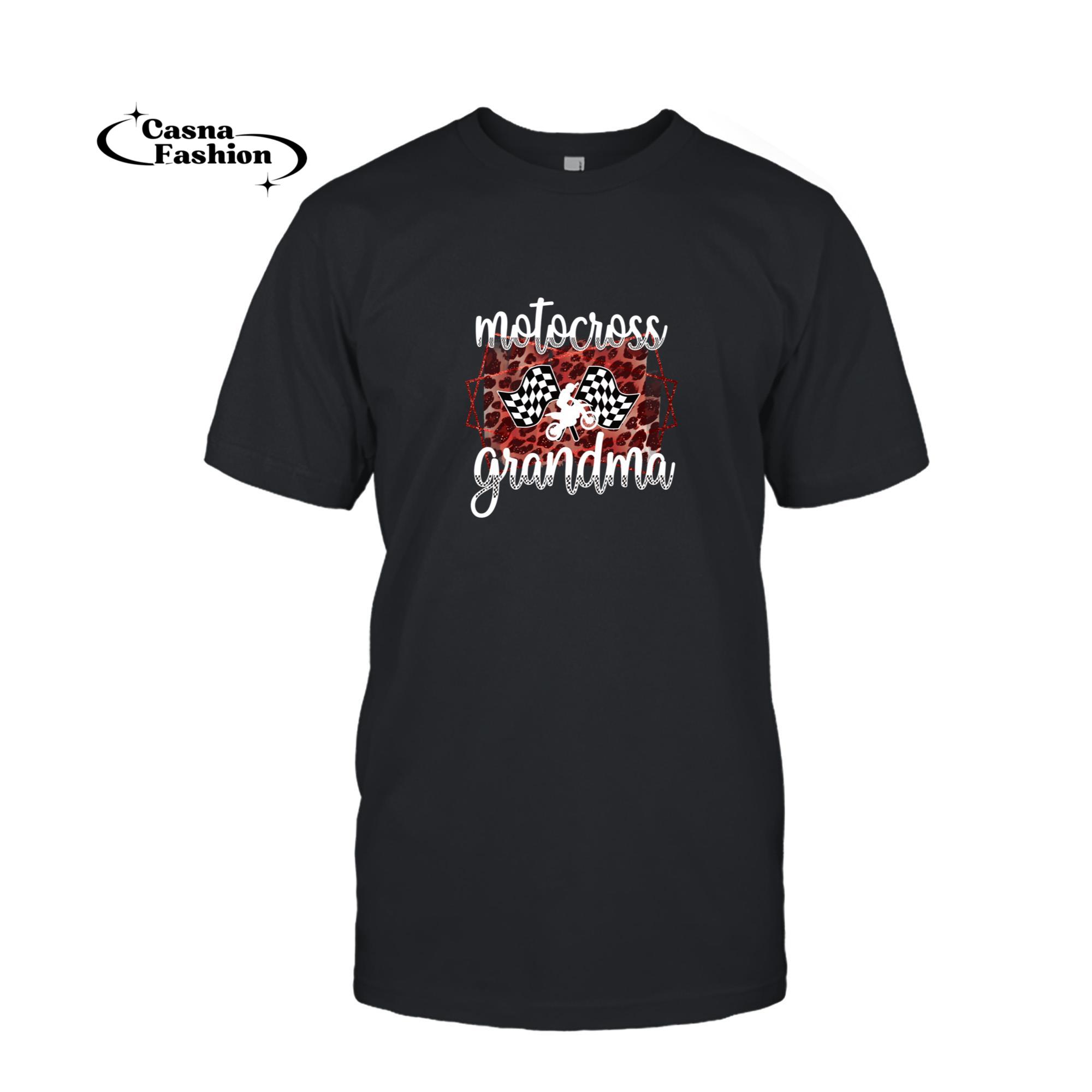 casnafashion_T-shirt_Motocross Grandma Proud Motocross Grandmother Pullover Hoodie_T-shirt_Black