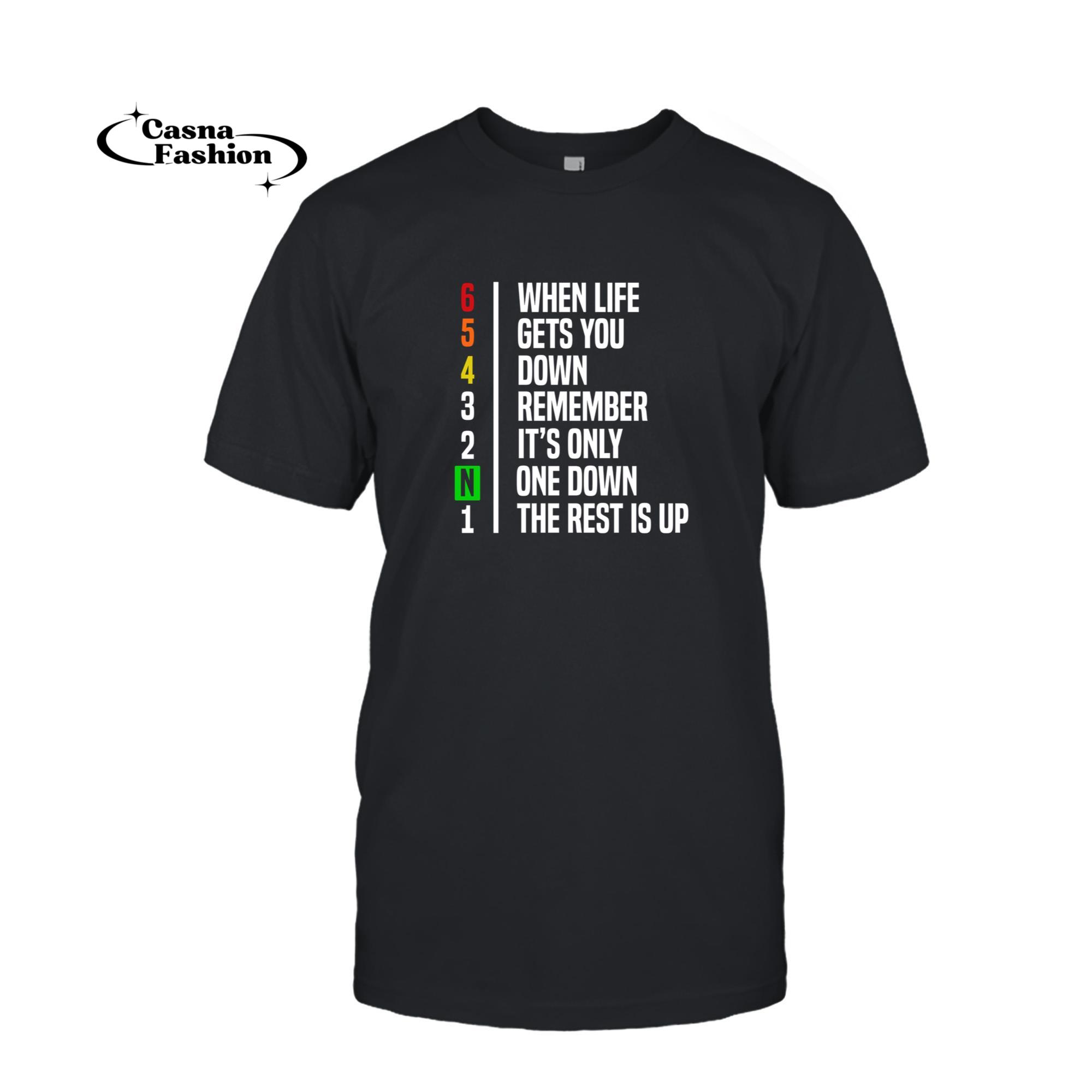 casnafashion_T-shirt_Motorbike Motorcycle Gears T-shirt When Life Gets You Down Pullover Hoodie_T-shirt_Black