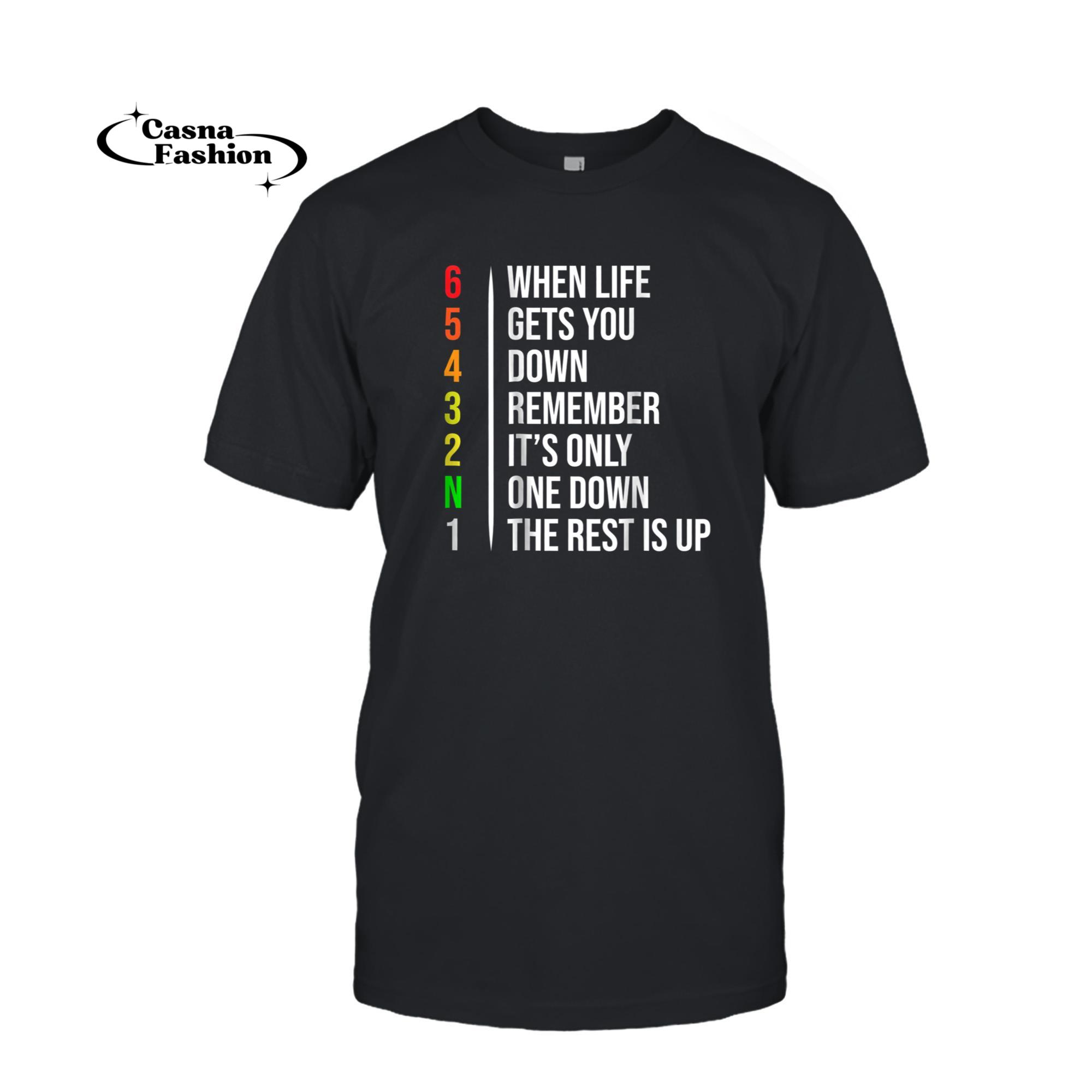 casnafashion_T-shirt_Motorbike Motorcycle Gears T-shirt When Life Gets You Down_T-shirt_Black