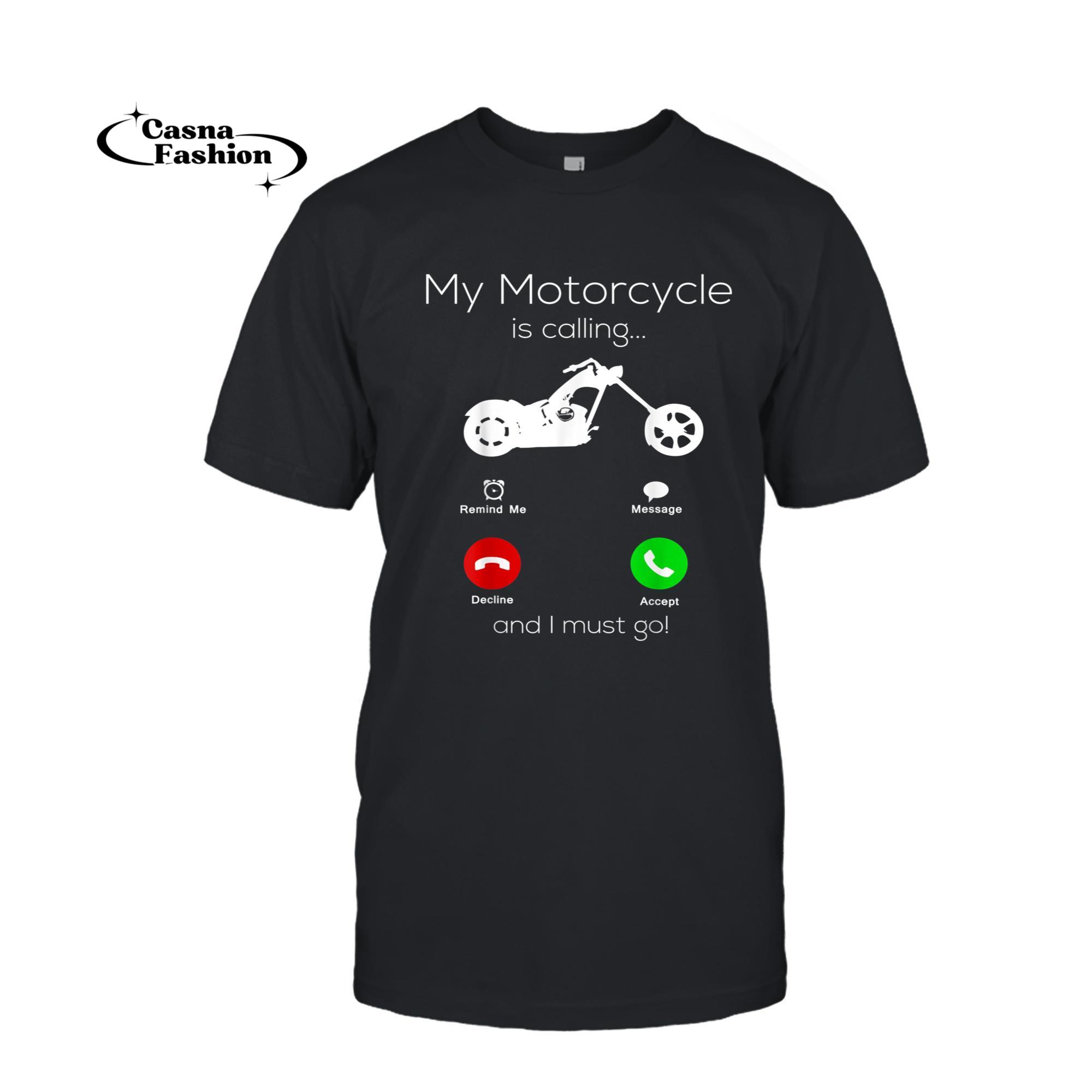 casnafashion_T-shirt_Motorcycle Gifts For Men My Motorcycle Is Calling Biker T-Shirt_T-shirt_Black