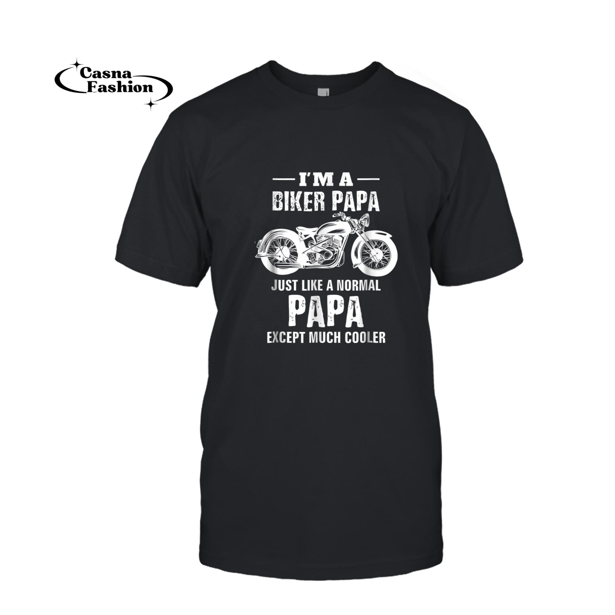 casnafashion_T-shirt_Motorcycle Shirts Biker Papa Bike Tees Men Dad Grandpa Gifts_T-shirt_Black