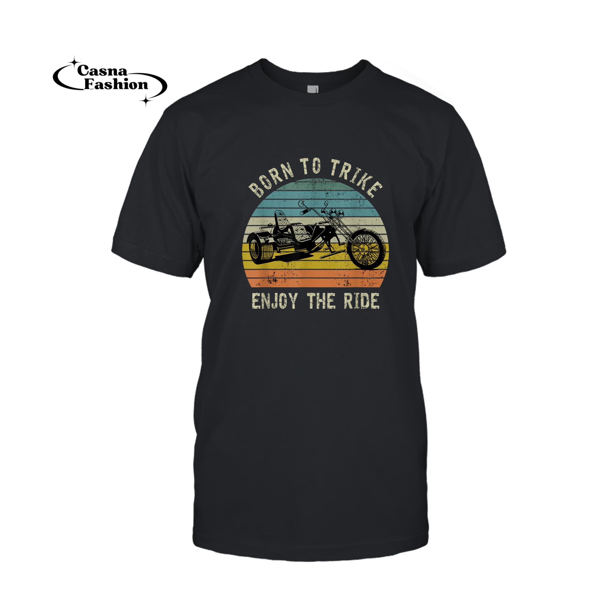 casnafashion_T-shirt_Motorcycle Trike Motortrike Born to Trike Biker Gift T-Shirt_T-shirt_Black