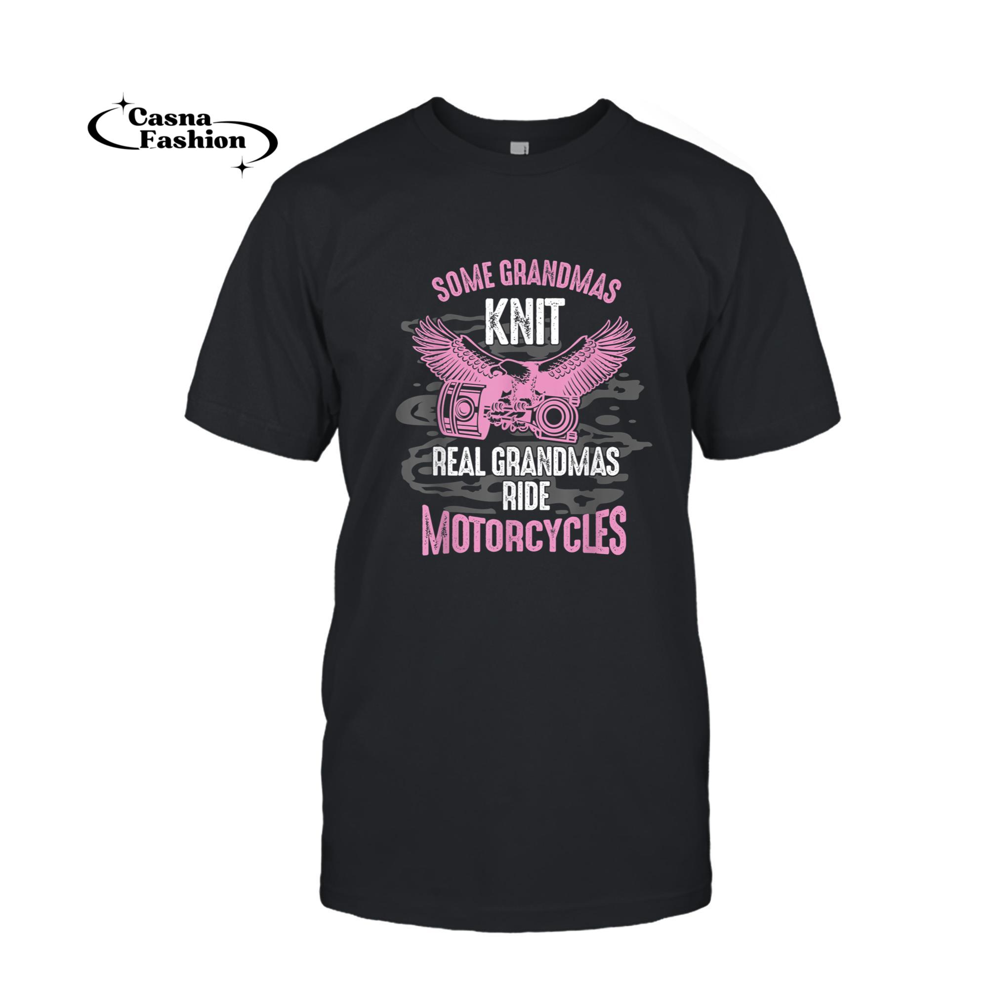 casnafashion_T-shirt_Motorcyclist Grandmother Motorist Motorcycle Biker Grandma T-Shirt_T-shirt_Black