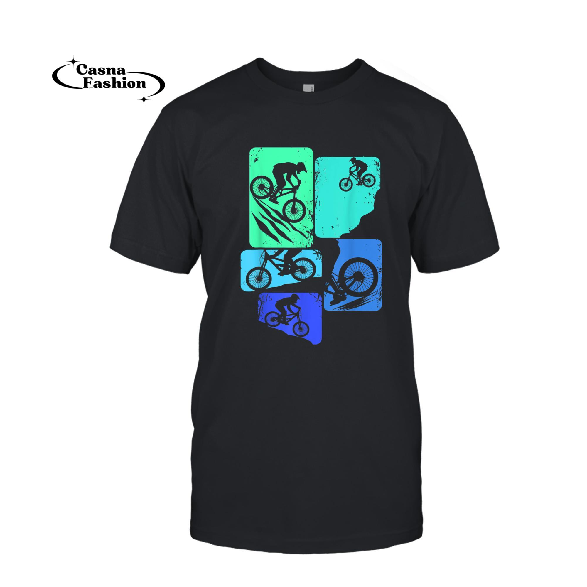 casnafashion_T-shirt_Mountain Bike Downhill MTB Biking Cycling Biker Kids Boys T-Shirt_T-shirt_Black