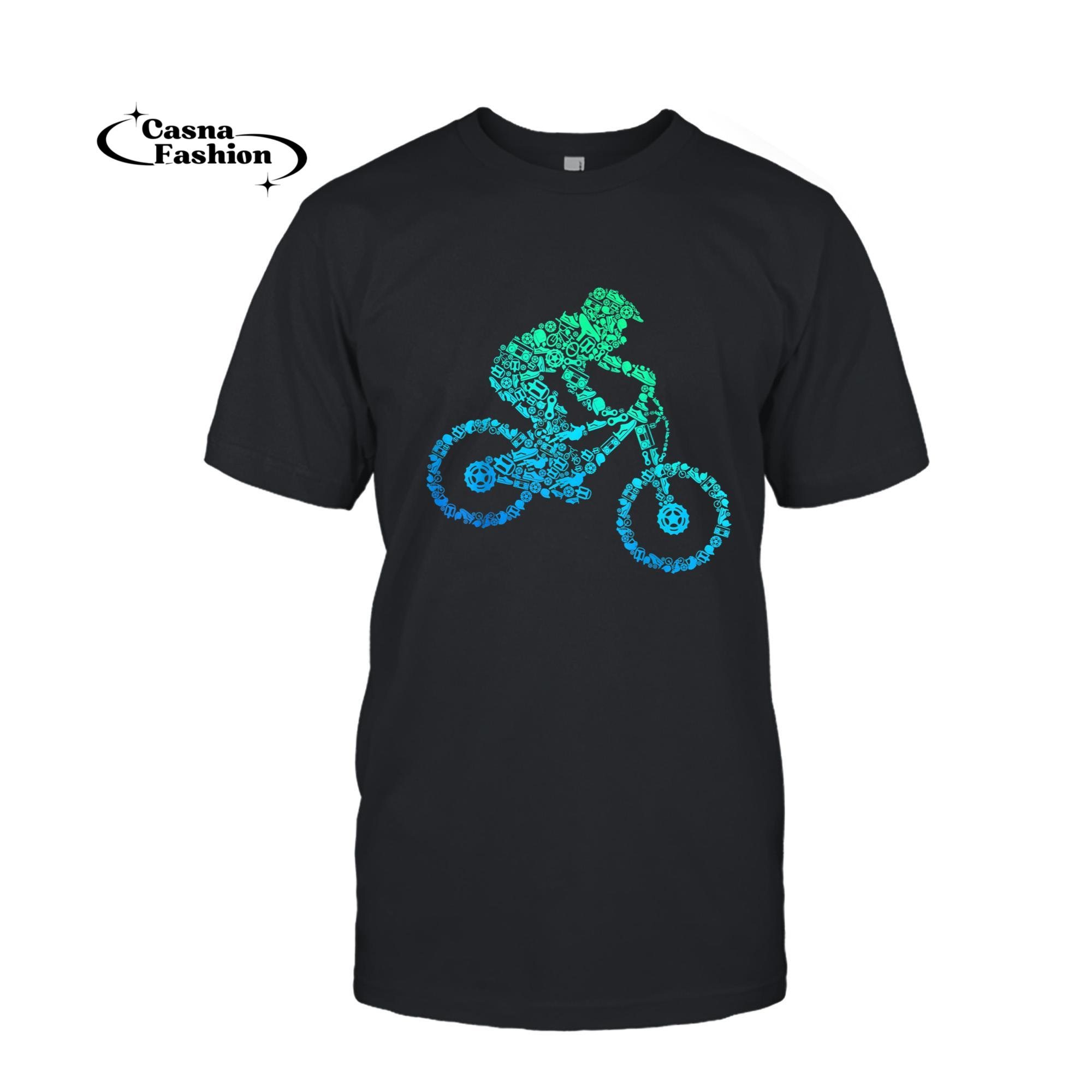 casnafashion_T-shirt_Mountain Bike MTB Downhill Biking Cycling Biker Kids Boys T-Shirt_T-shirt_Black