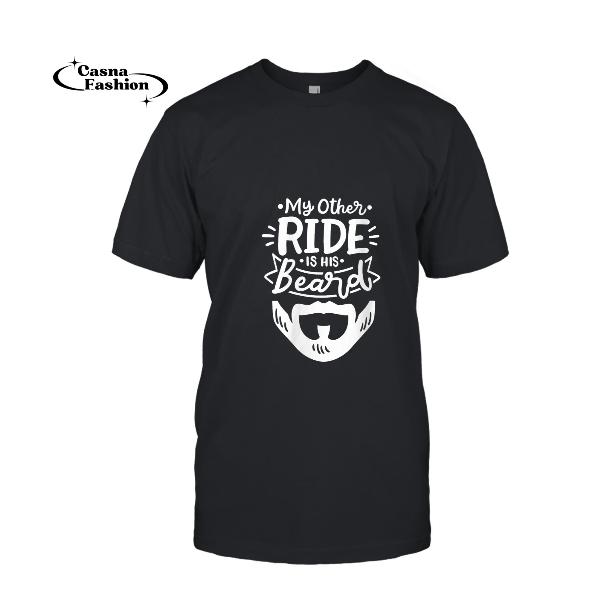 casnafashion_T-shirt_My Other Ride Is His Beard V-Neck T-Shirt_T-shirt_Black