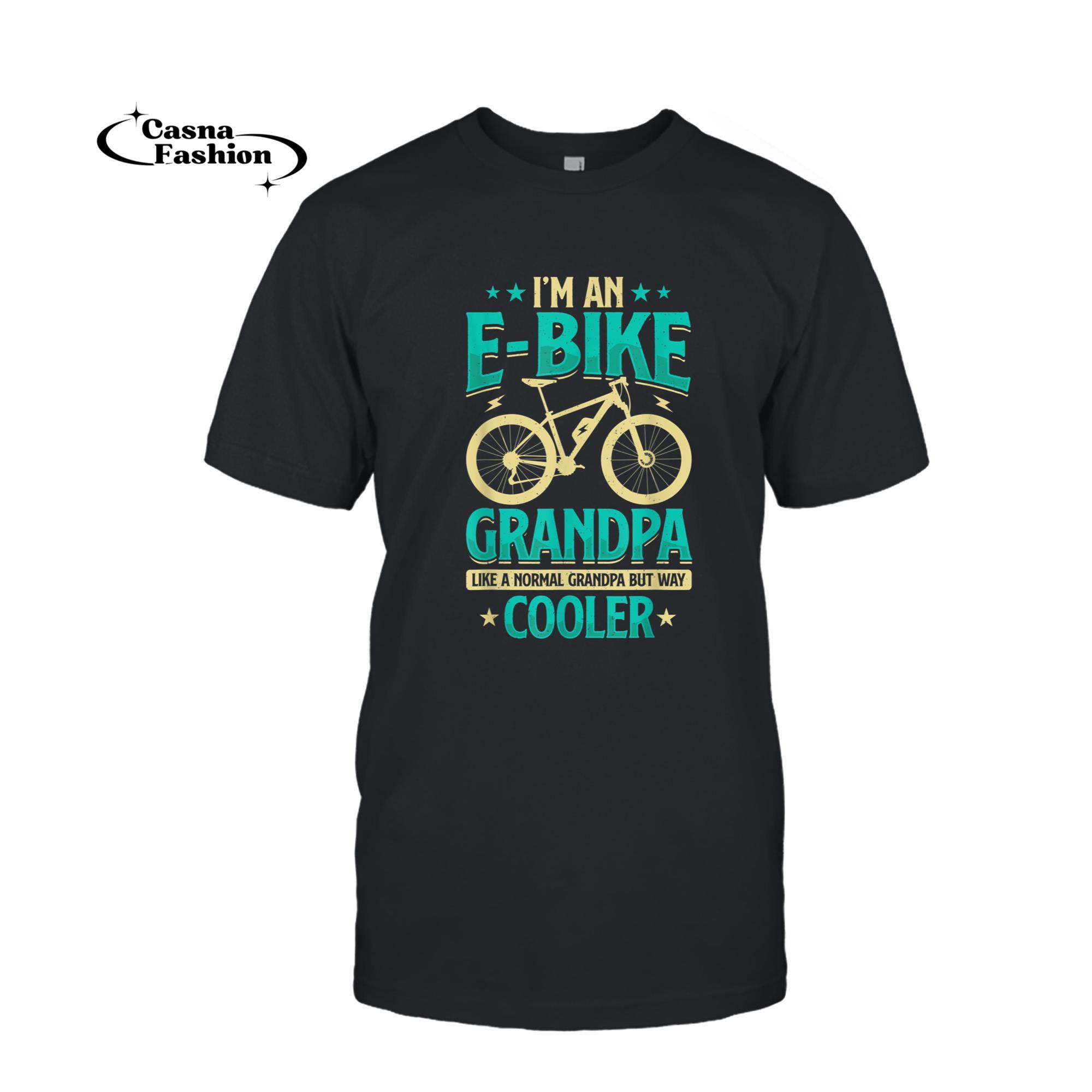 casnafashion_T-shirt_Never Underestimate An Old Guy On An E-Bike Biking Mens T-Shirt_T-shirt_Black