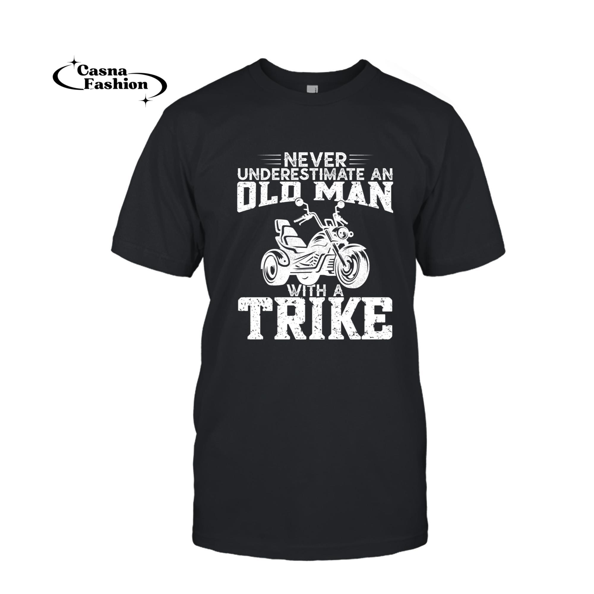 casnafashion_T-shirt_Never Underestimate An Old Man With A Trike Biker Grandpa Sweatshirt_T-shirt_Black