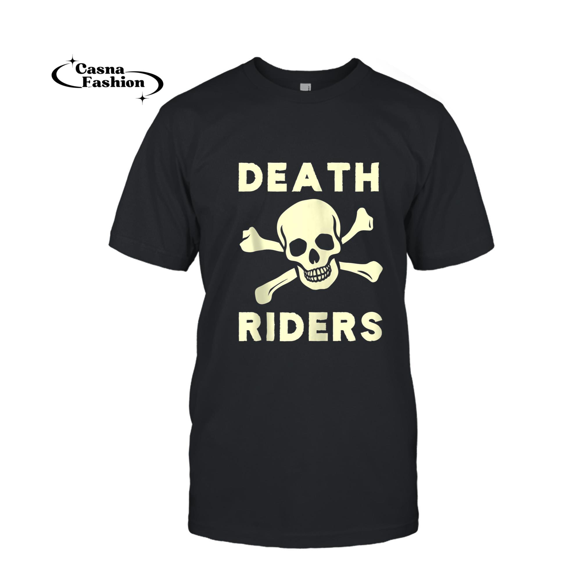 casnafashion_T-shirt_Old School Death Riders Motorcycle Retro Biker Gear On Back Zip Hoodie_T-shirt_Black