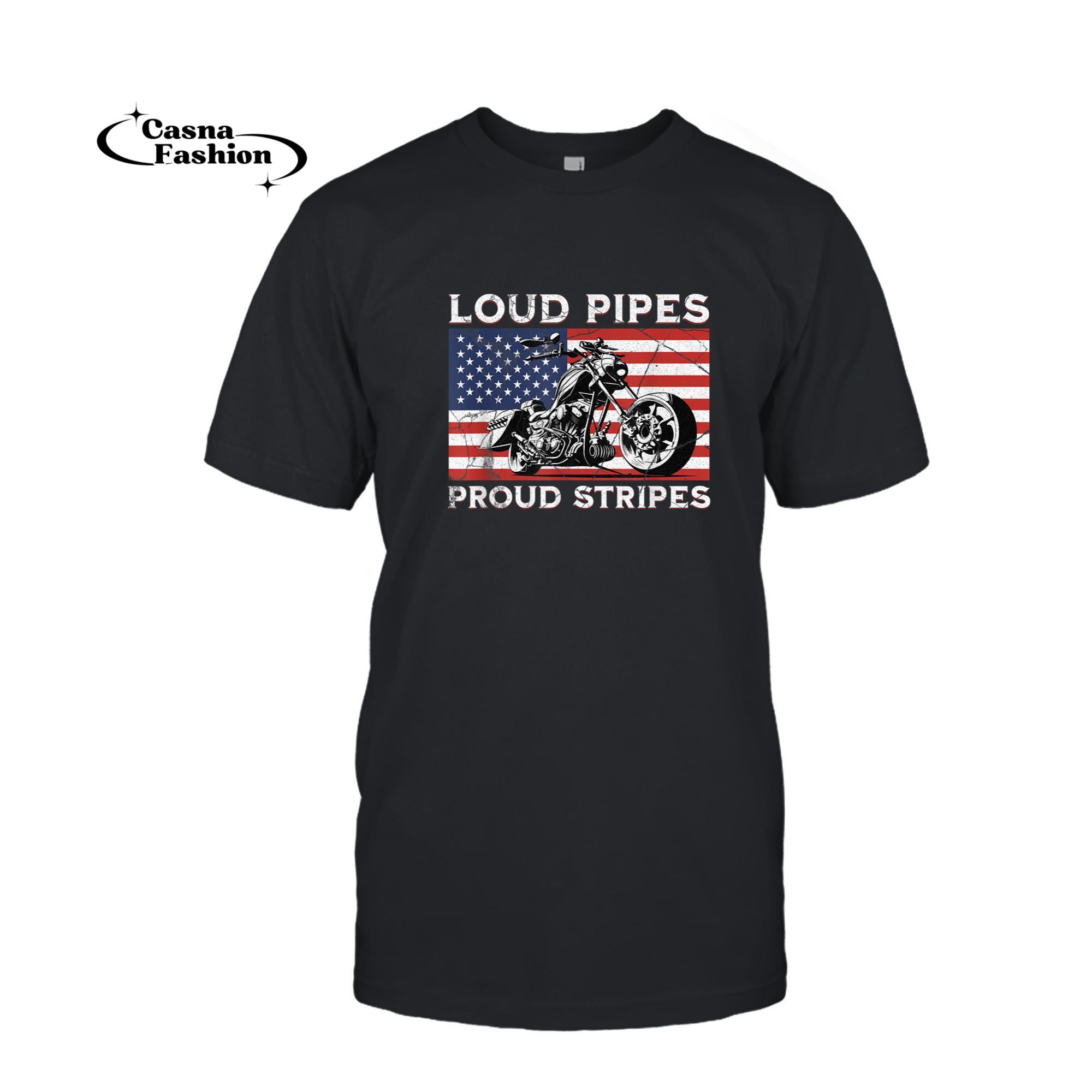 casnafashion_T-shirt_Patriotic Old Biker American US Flag Vintage Motorcycle T-Shirt_T-shirt_Black