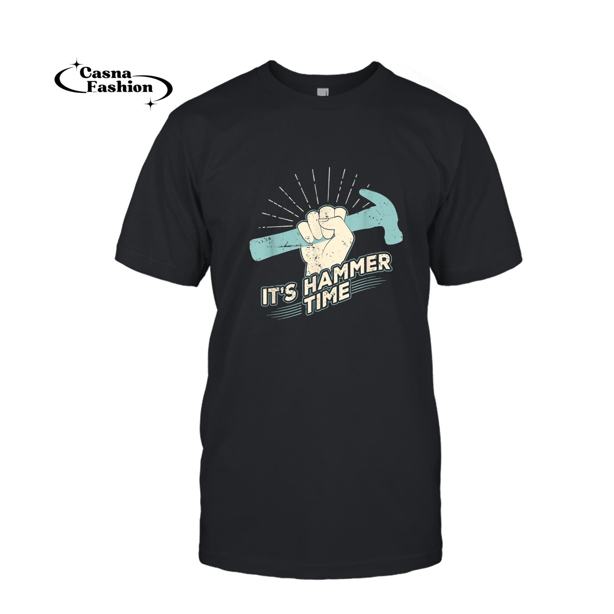 casnafashion_T-shirt_Professional Carpenter T shirt - It's Hammer Time_T-shirt_Black