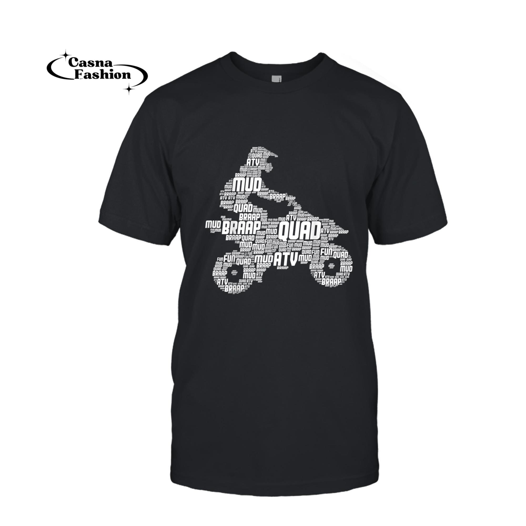 casnafashion_T-shirt_Quad Biker ATV 4 Wheeler Funny Quad Men & Boys T-Shirt_T-shirt_Black