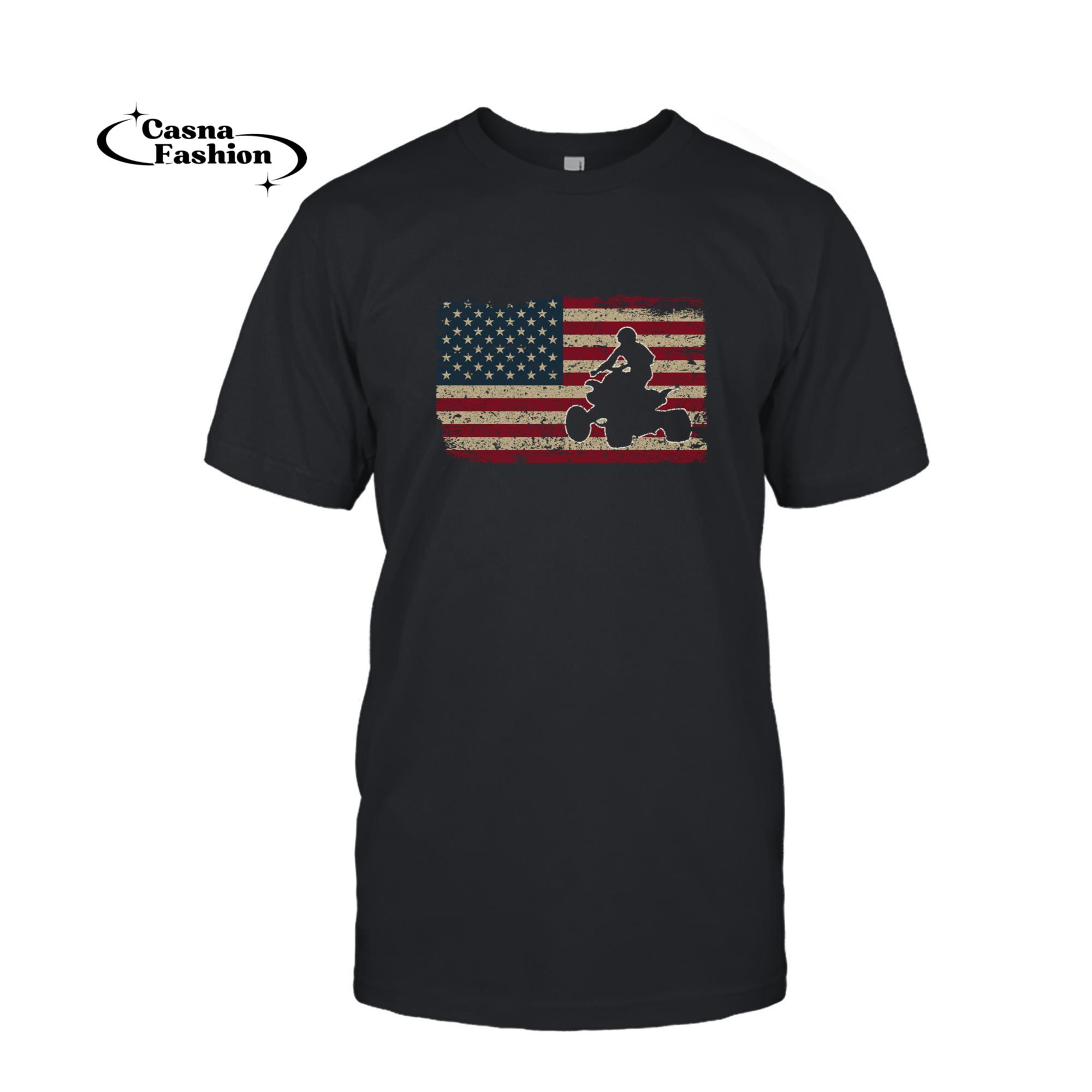 casnafashion_T-shirt_Quad Biker America Flag Gift I ATV Four Wheeler Quad Bike Pullover Hoodie_T-shirt_Black