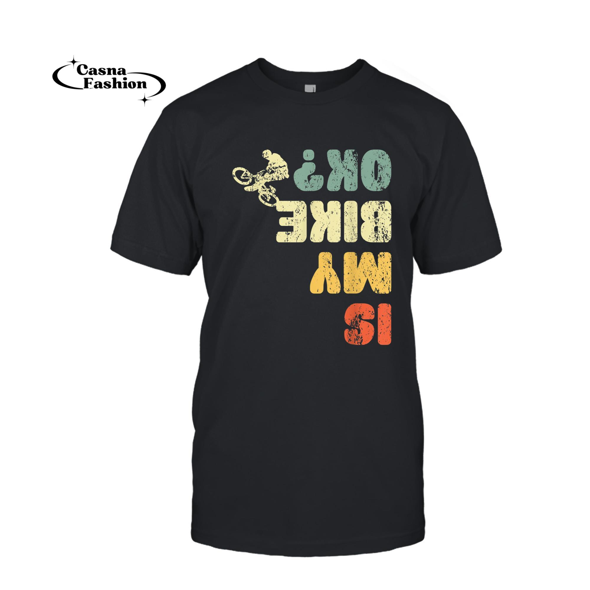 casnafashion_T-shirt_Retro Is My Bike Ok Youth Mens Kids Womens Vintage Cycling T-Shirt_T-shirt_Black