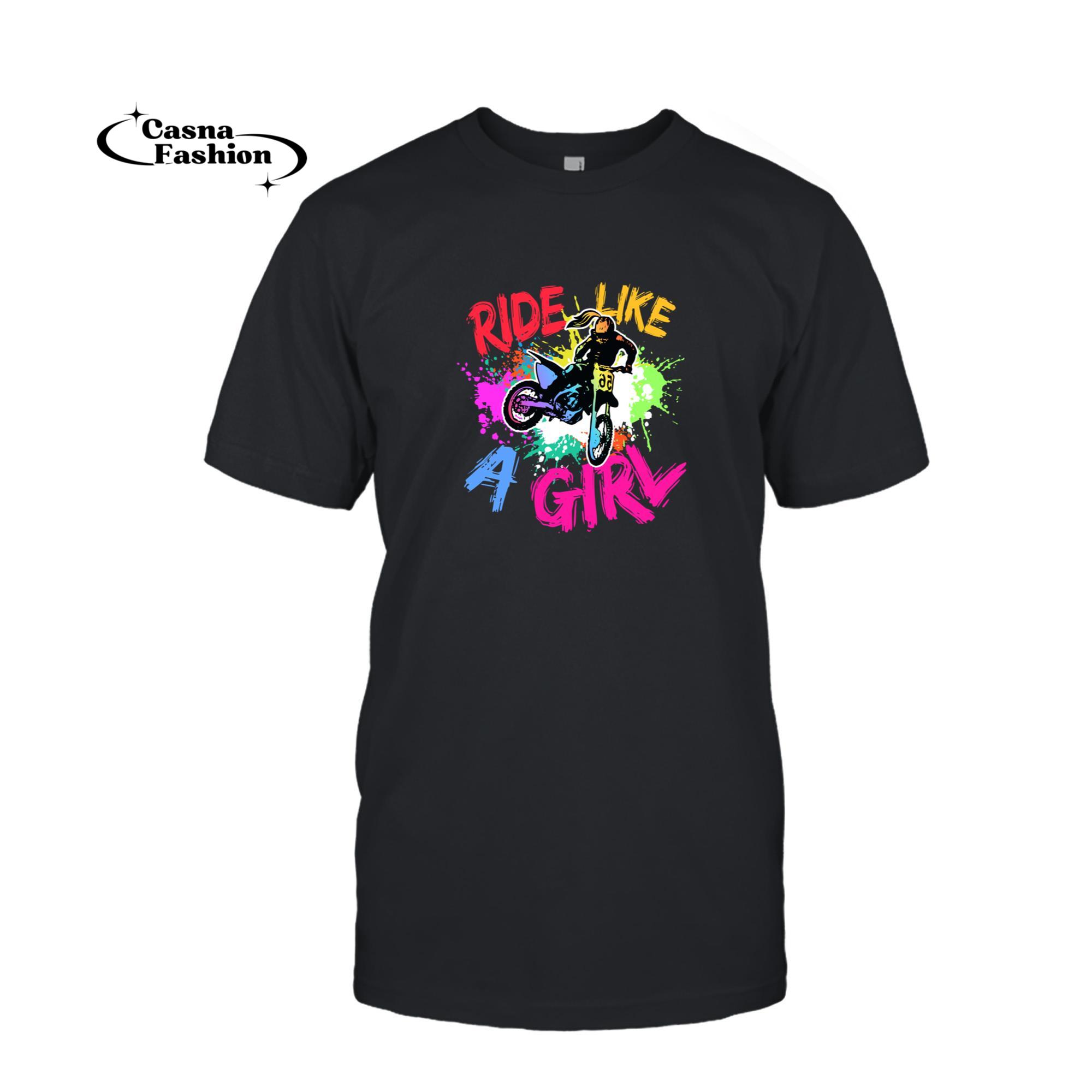 casnafashion_T-shirt_Ride Like A Girl Motocross Lovers Dirt Bike Biker Girl Gift Pullover Hoodie_T-shirt_Black