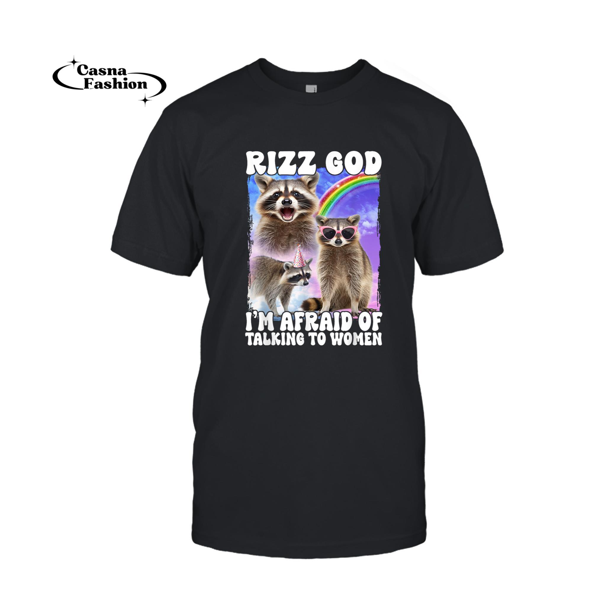 casnafashion_T-shirt_Rizz God I'm Afraid Of Talking To Women T-Shirt_T-shirt_Black