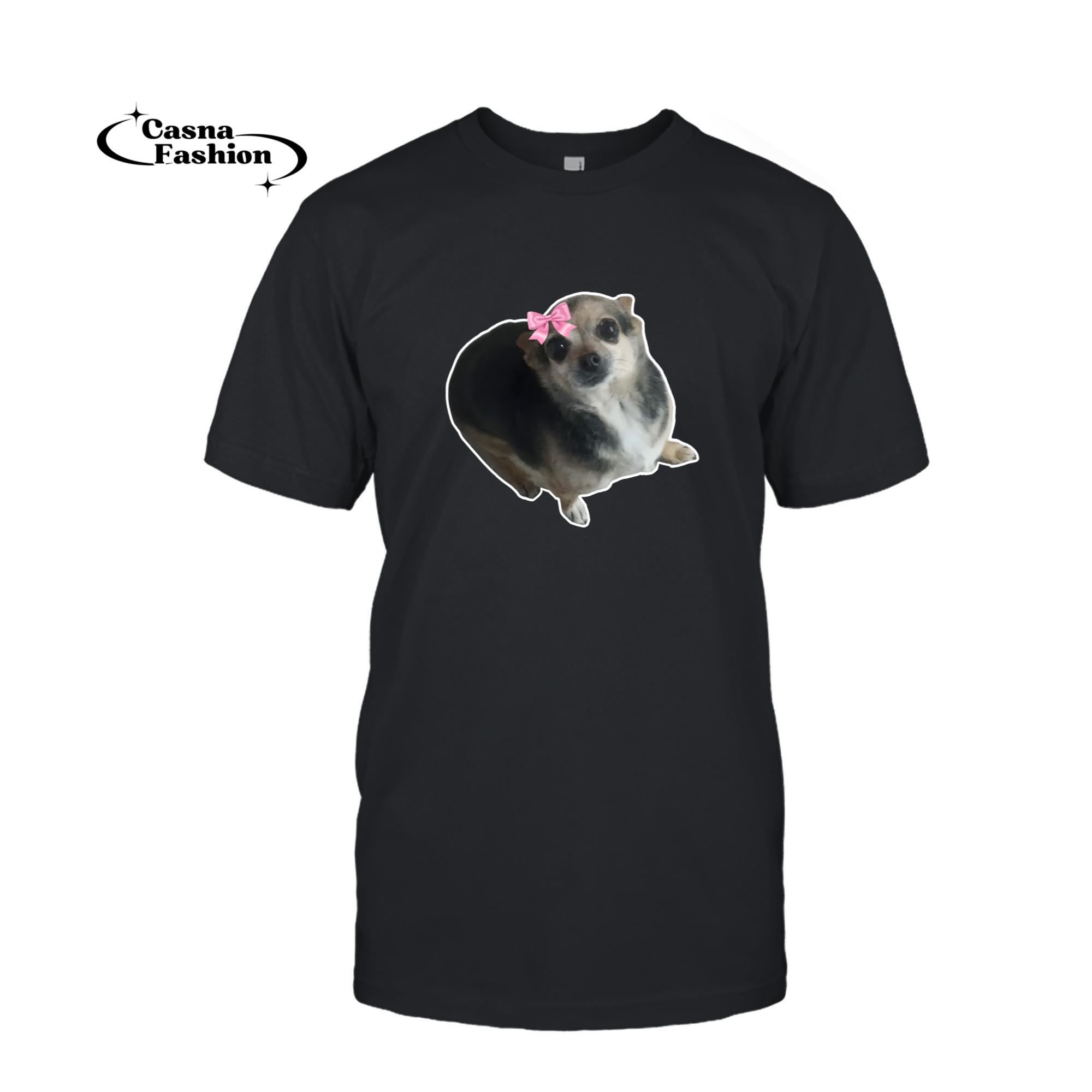 casnafashion_T-shirt_Sad Hamster Meme Sad Chihuahua Meme Funny Sad Dog Pullover Hoodie_T-shirt_Black