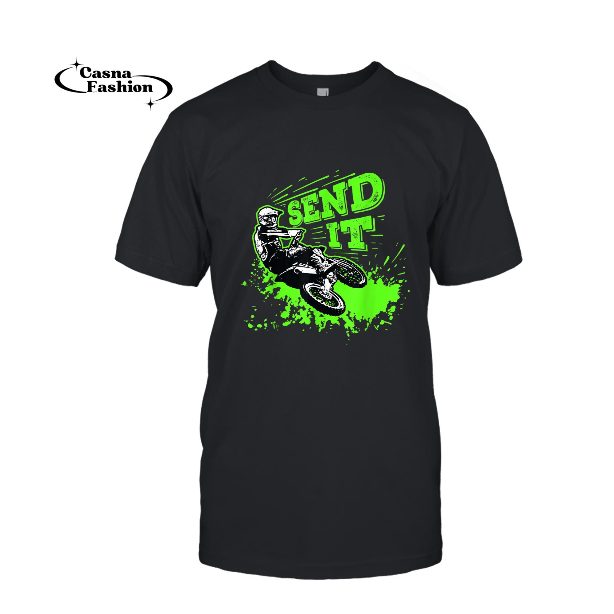 casnafashion_T-shirt_Send It Gift Funny Dirt Bike Motocross MX Supercross Rider T-Shirt_T-shirt_Black