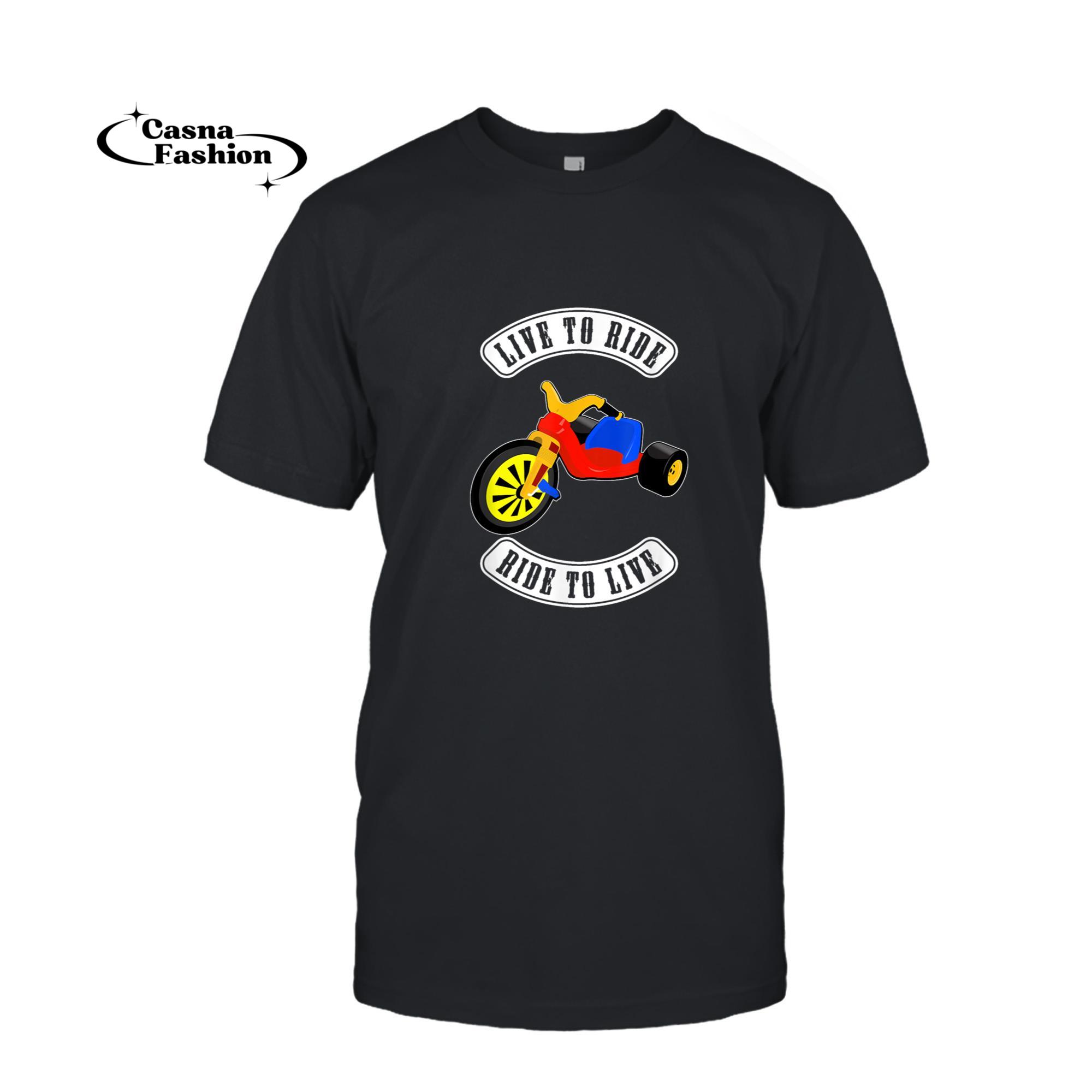 casnafashion_T-shirt_The Big Wheel Biker Gang - Live to Ride - Ride to Live T-Shirt_T-shirt_Black