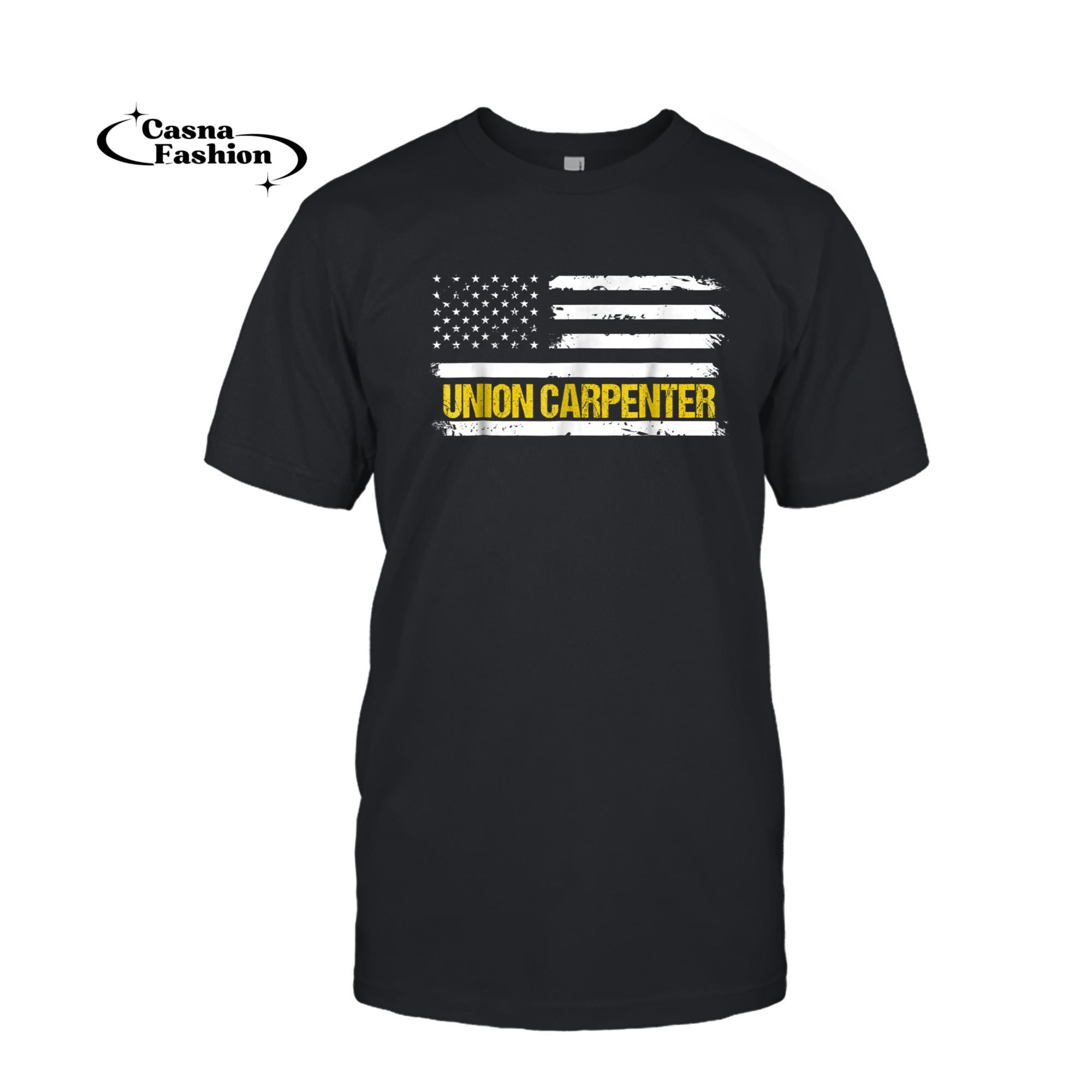 casnafashion_T-shirt_Union Carpenter Shirt Patriotic American Flag Shirt_T-shirt_Black