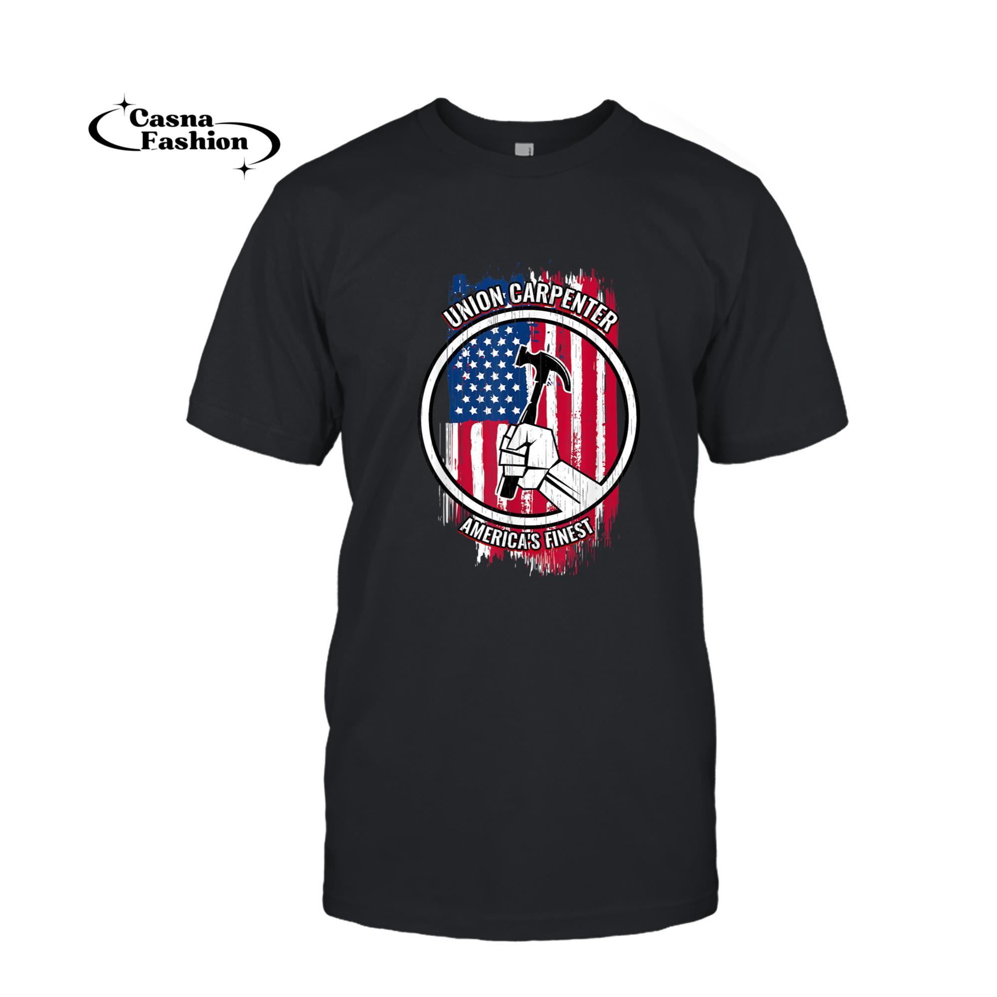 casnafashion_T-shirt_Union Carpenter Tshirt American Mens Gifts for Carpenters T-Shirt_T-shirt_Black