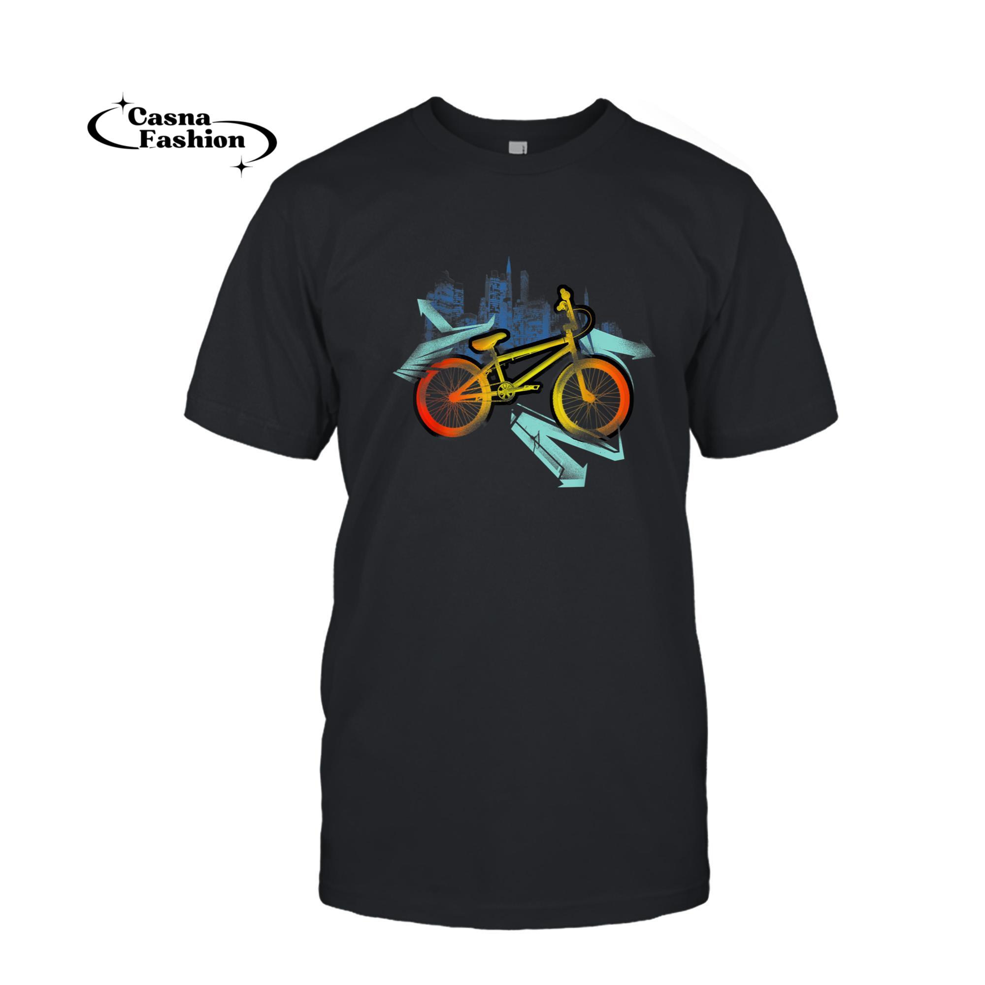 casnafashion_T-shirt_Urban Bike Shirts - Night City Street T-Shirt_T-shirt_Black