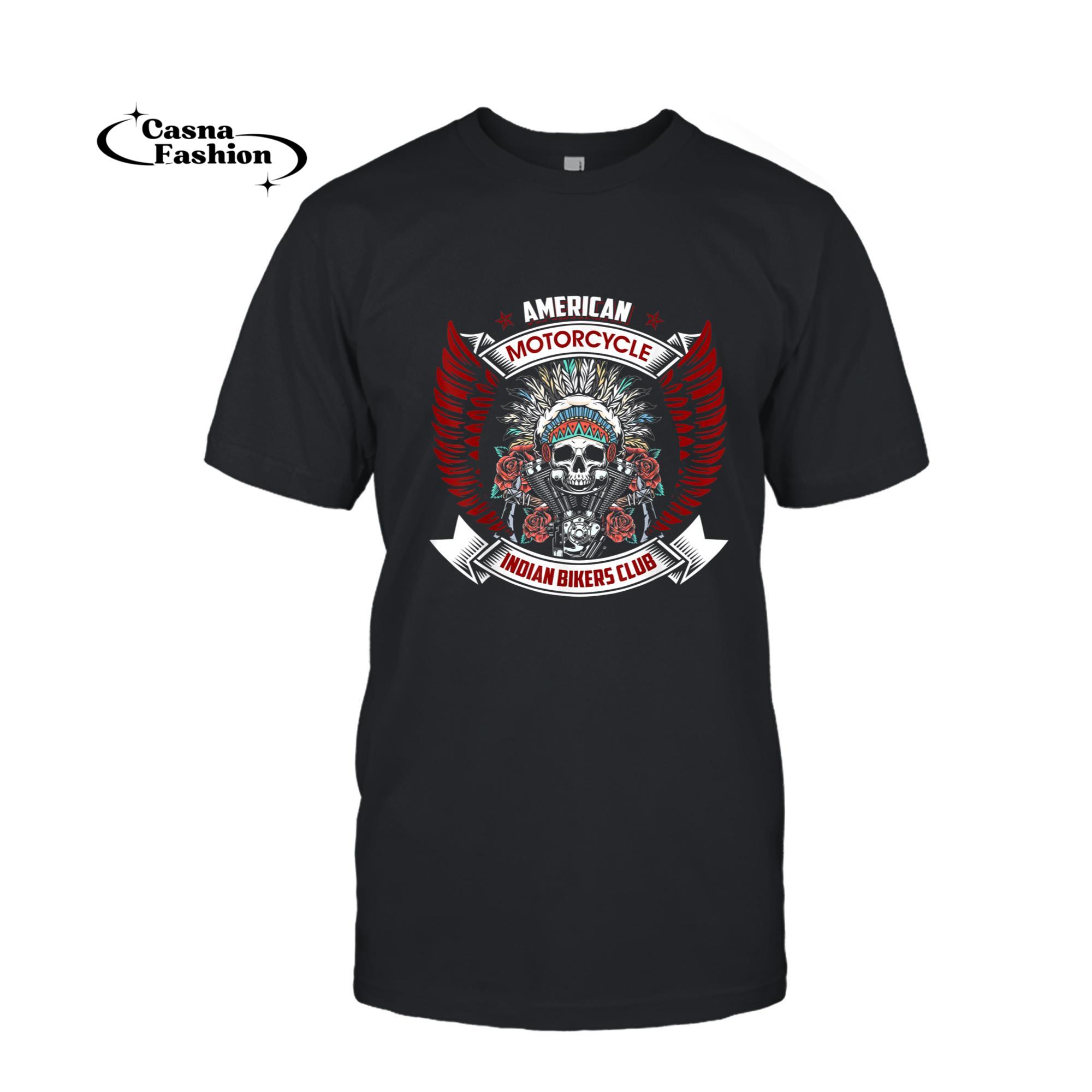 casnafashion_T-shirt_Vintage American Motorcycle Indian For Old Biker T-Shirt_T-shirt_Black