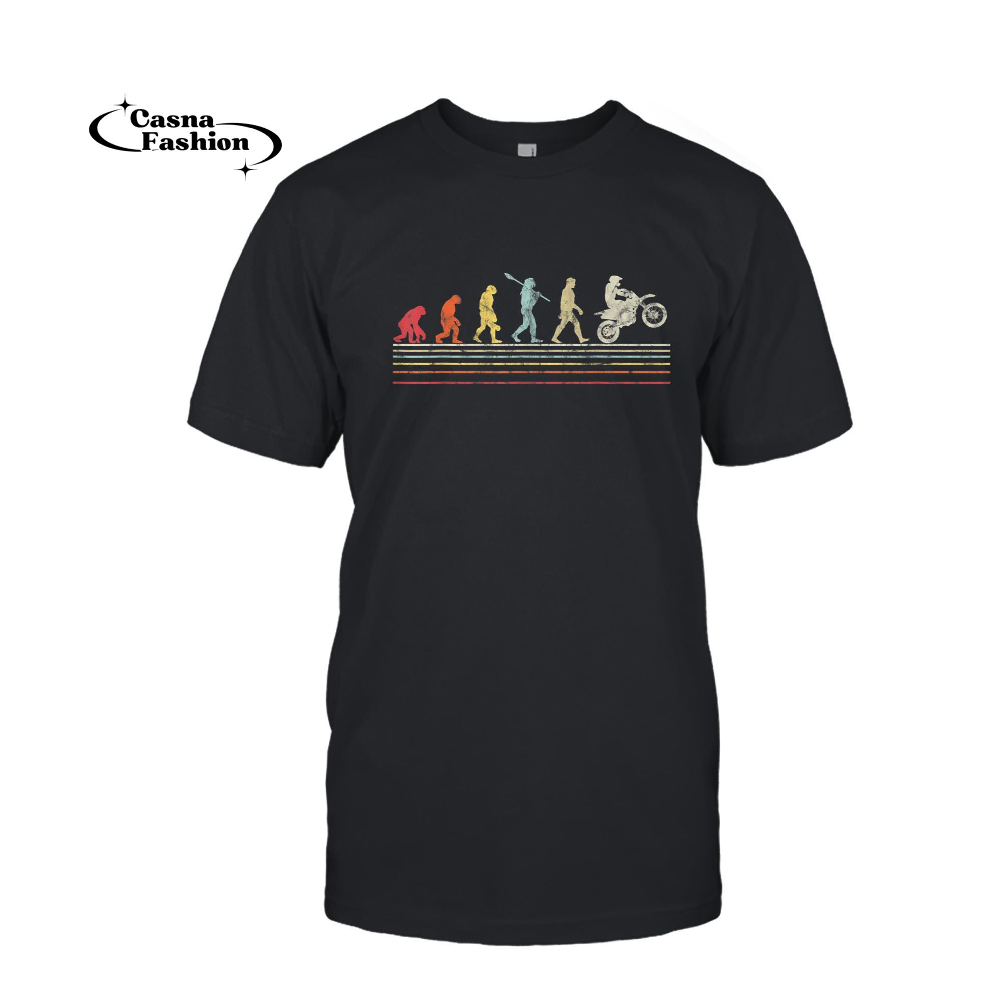 casnafashion_T-shirt_Vintage Evolution motorcycle T-Shirt_T-shirt_Black