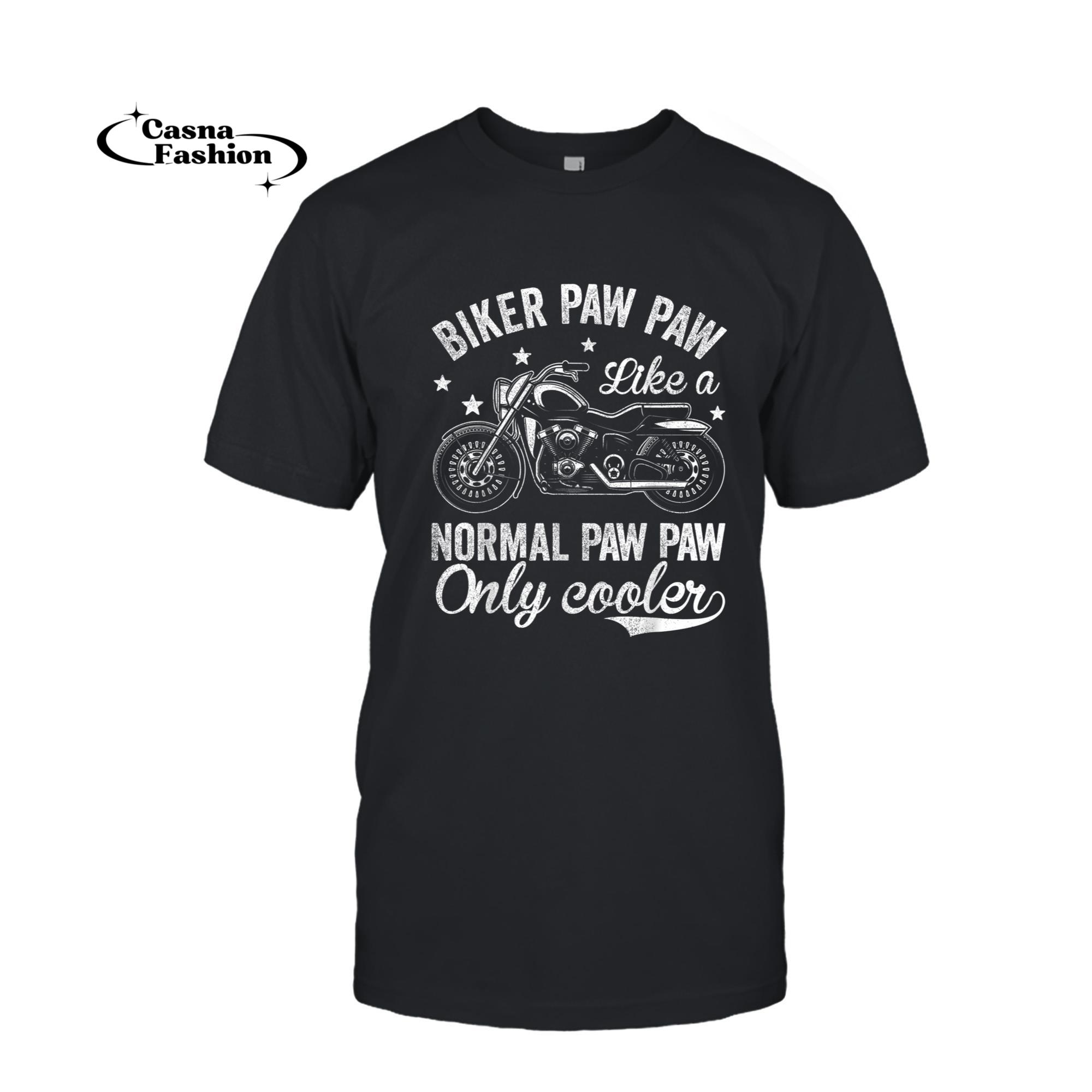 casnafashion_T-shirt_Vintage Motorcycle Shirts For Men, Bike Riders Biker Paw Paw T-Shirt_T-shirt_Black