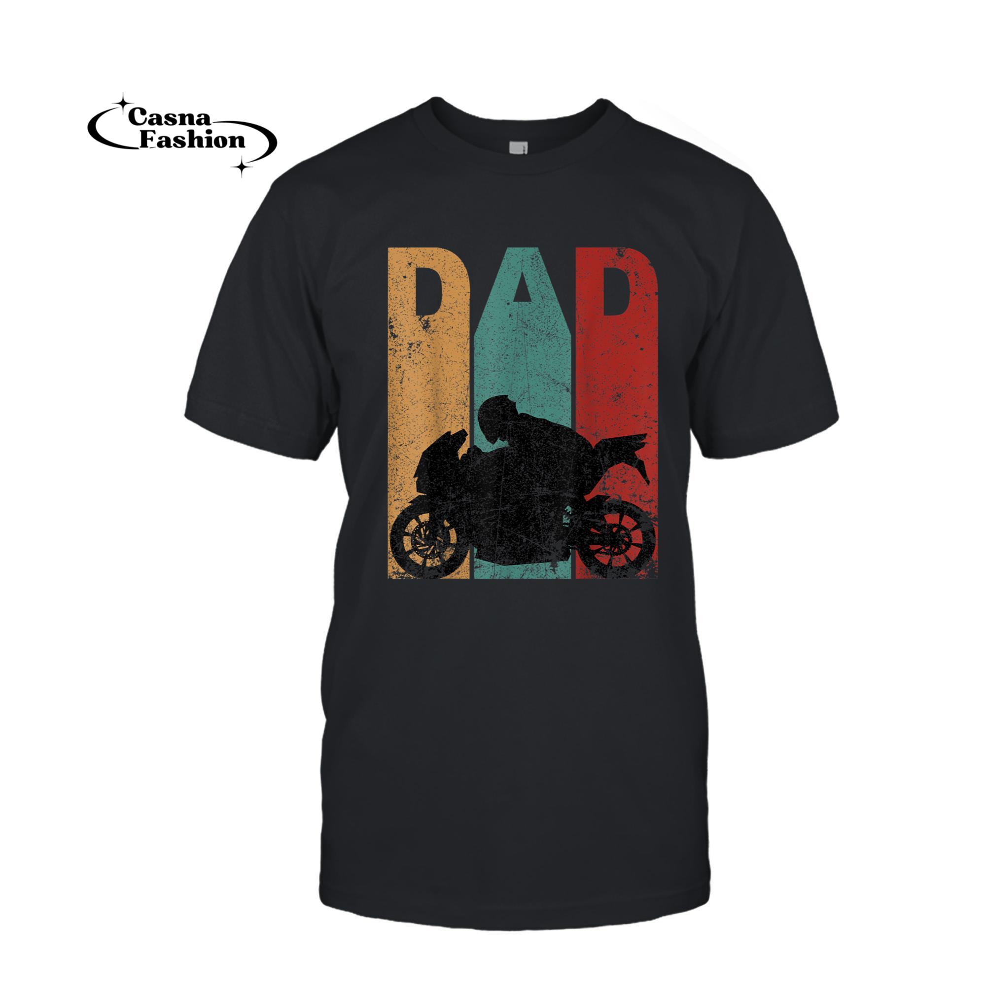 casnafashion_T-shirt_Vintage Sport Bike Dad Fathers Day Gift Biker Motorcycle T-Shirt_T-shirt_Black