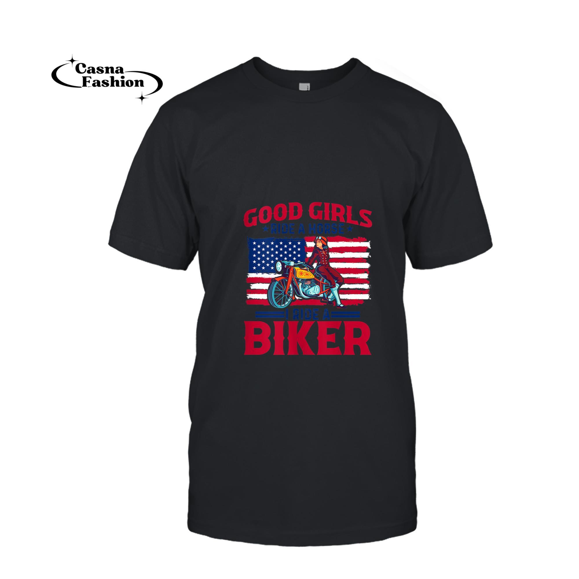 casnafashion_T-shirt_Womens Motorcycle Shirt Women Motorbike Graphic American Flag Biker Tank Top_T-shirt_Black