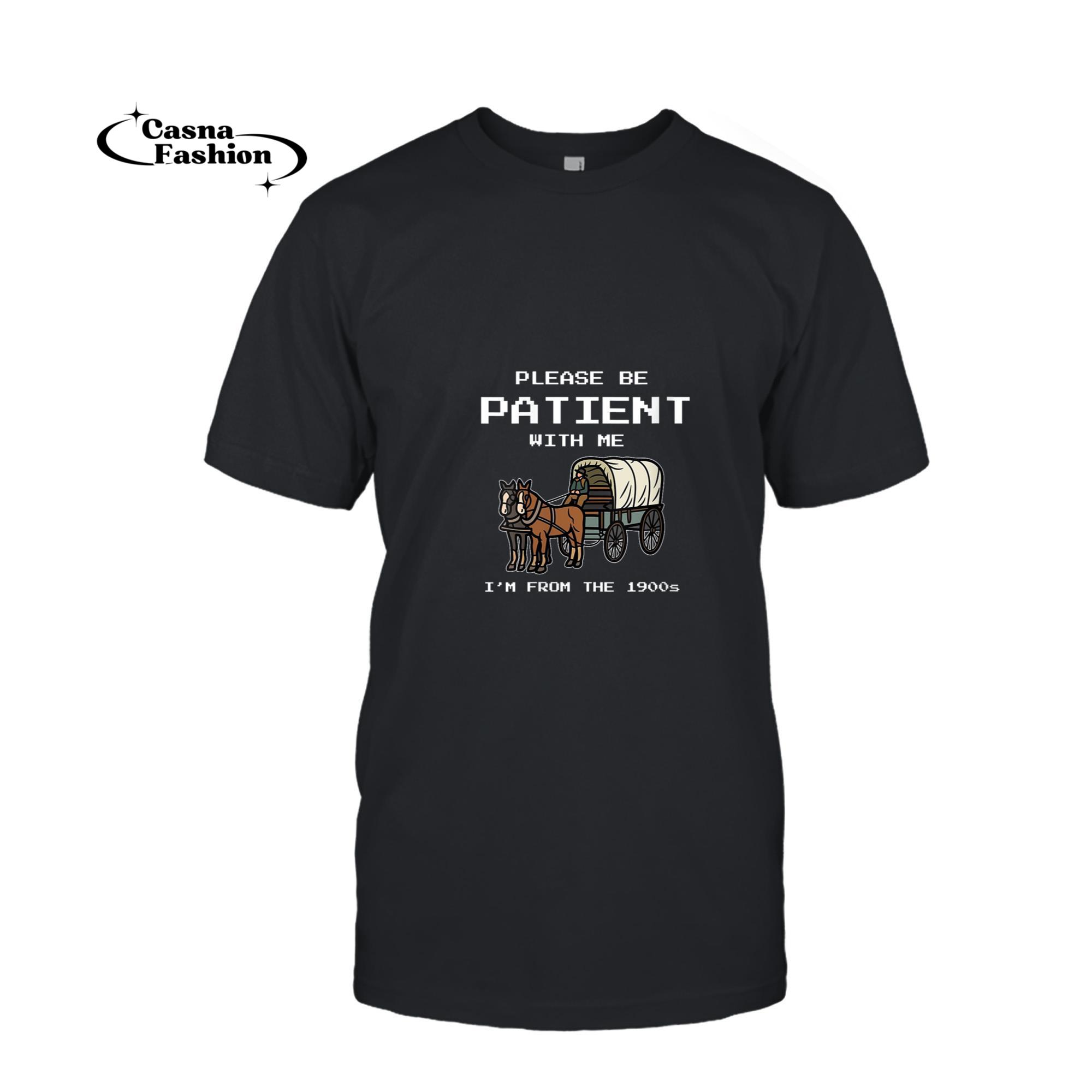 casnafashion_T-shirt_Womens Please Be Patient With Me I'm From The 1900s V-Neck T-Shirt_T-shirt_Black