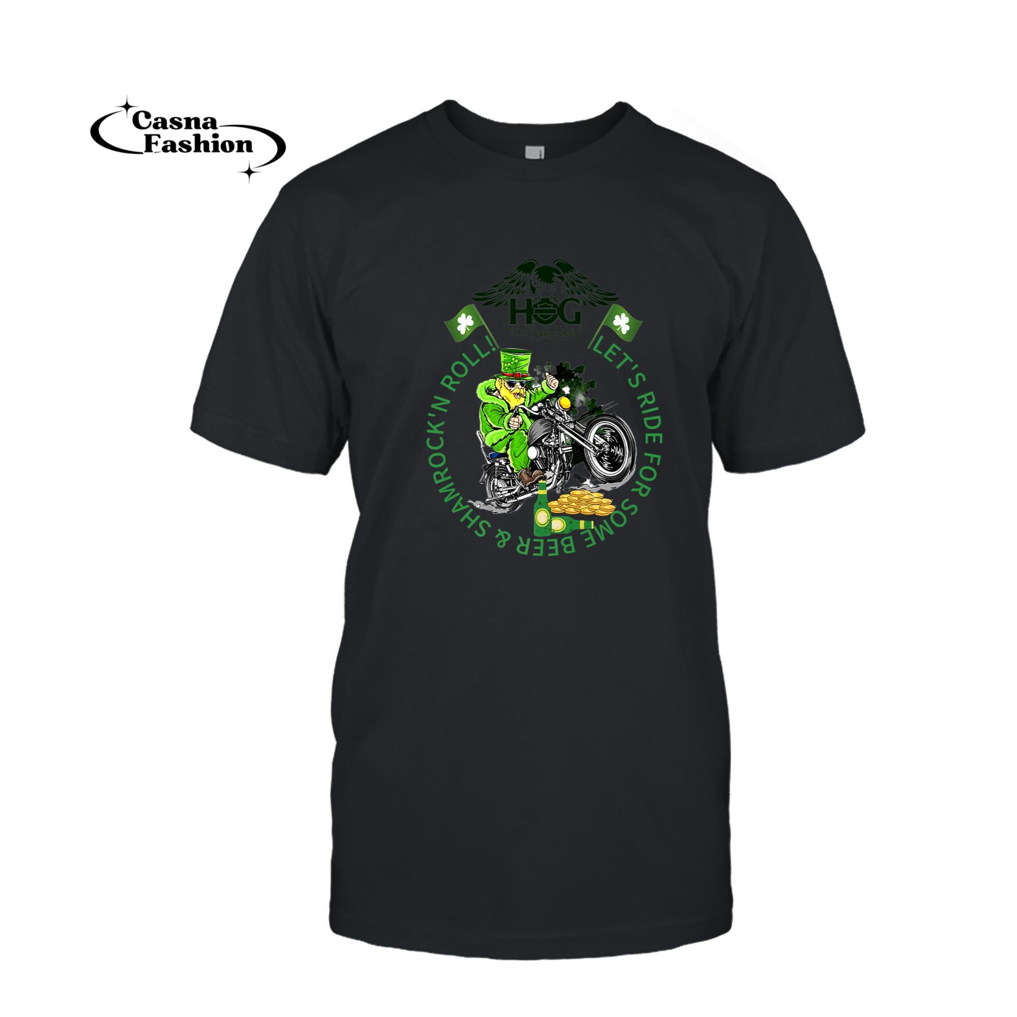 casnafashion_T-shirt_st patrick's day oversized Biker Harley Premium T-Shirt_T-shirt_Black