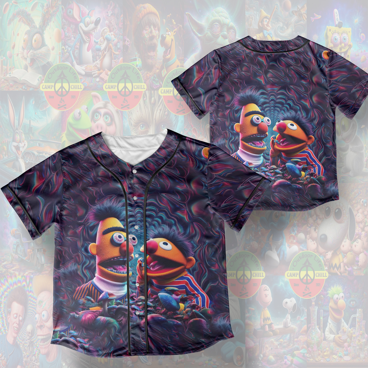 The Muppet Couple Psychedelic Style Cover Rave Edm Jersey