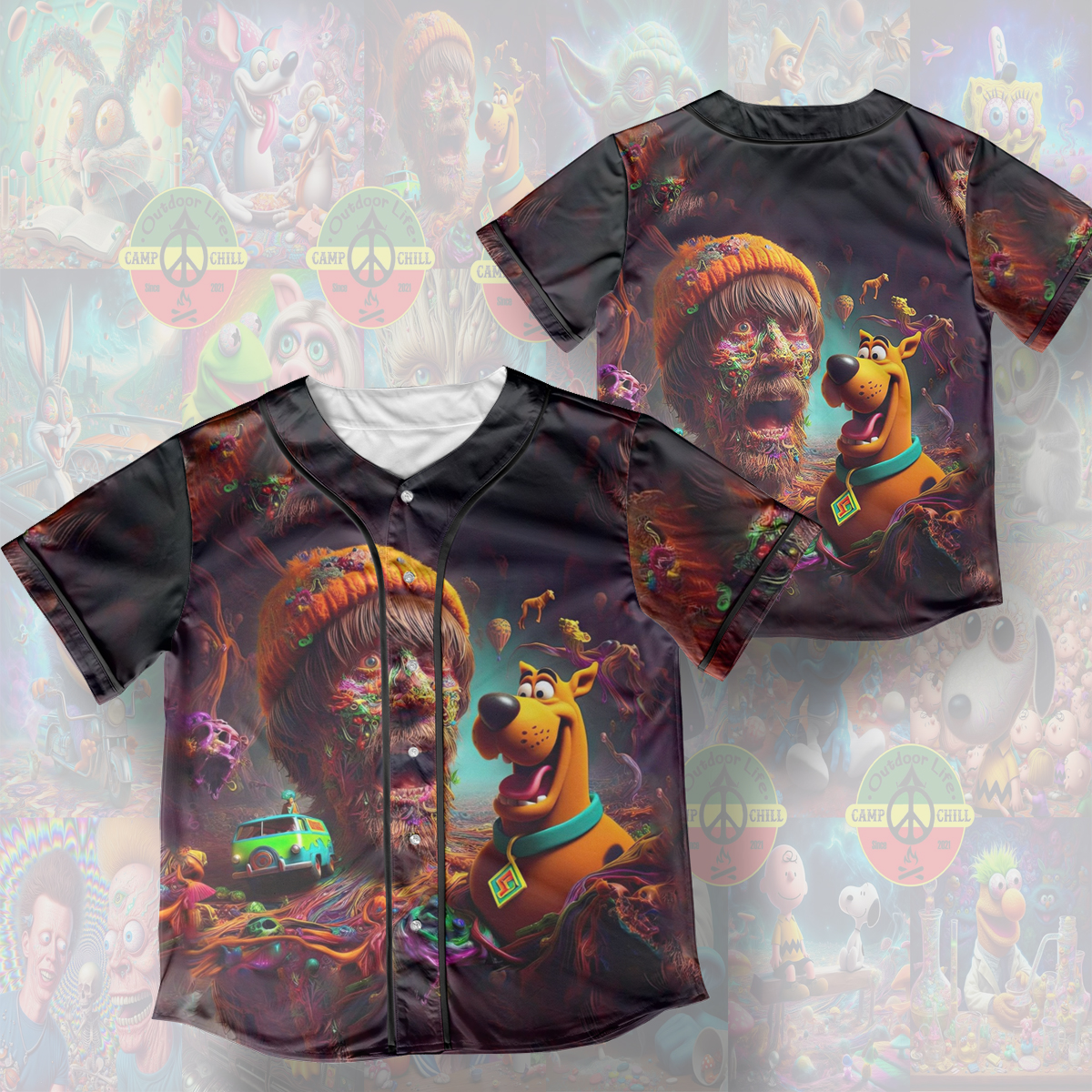 Scooby Doo Trippy Psychedelic Style Cover Rave Edm Jersey