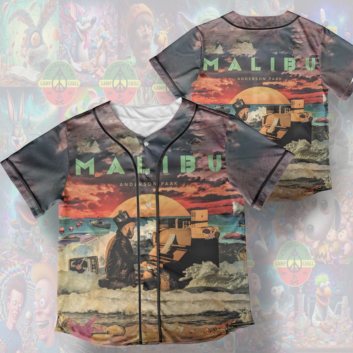 Anderson .paak Malibu Album Cover Baseball Jersey