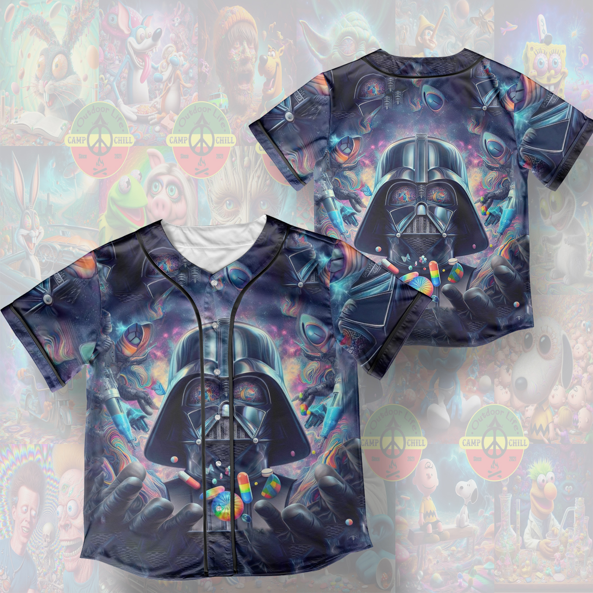 Darth Vader Star War Psychedelic Style Cover Rave Edm Jersey