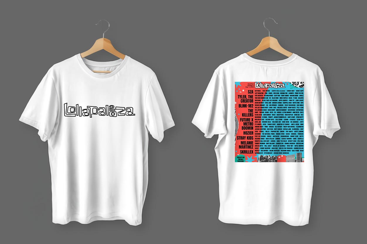 2024 Lollapalooza Chicago Music Festival 2 Side Tshirt