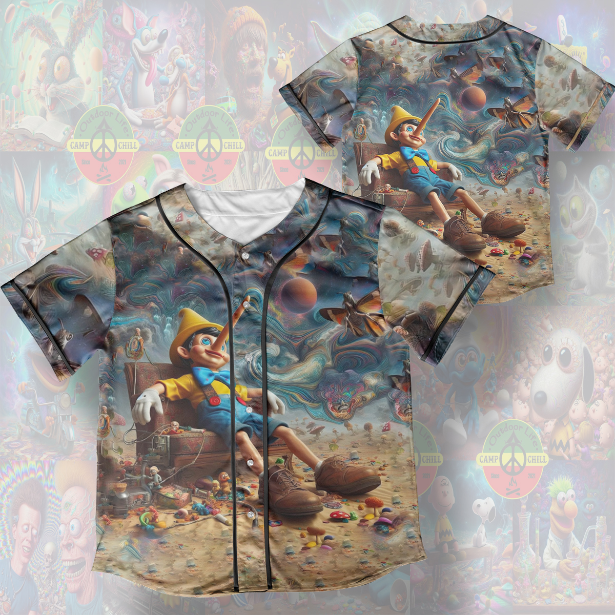Pinocchio So High Psychedelic Style Cover Rave Edm Jersey