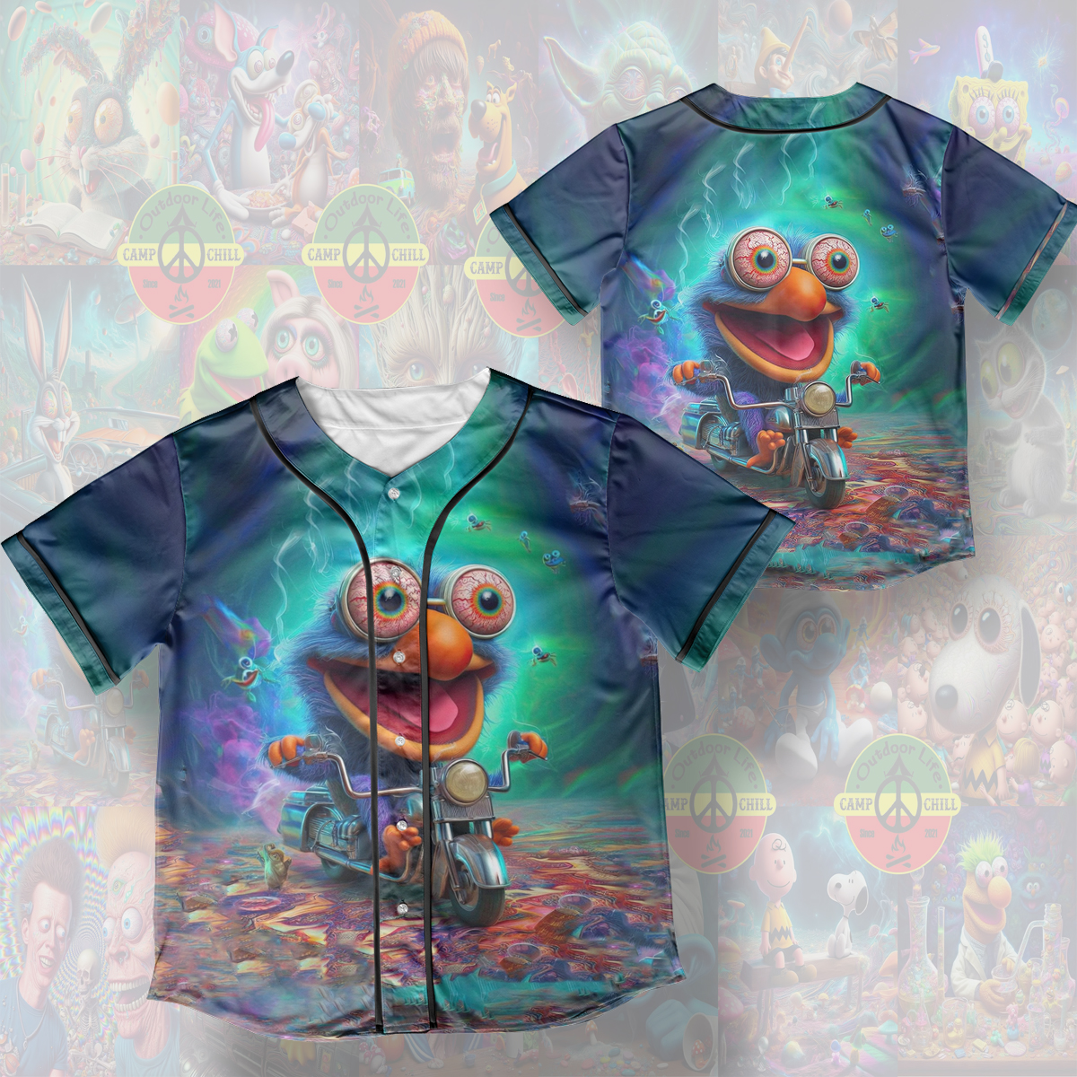 The Muppet Musroom Psychedelic Style Cover Rave Edm Jersey