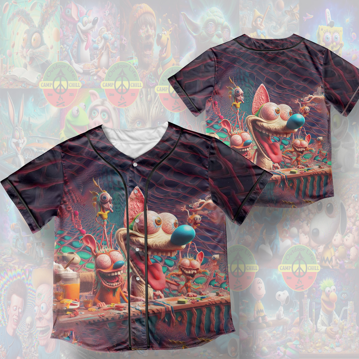 The Ren  Stimpy Psychodelic Style Cover Rave Edm Jersey