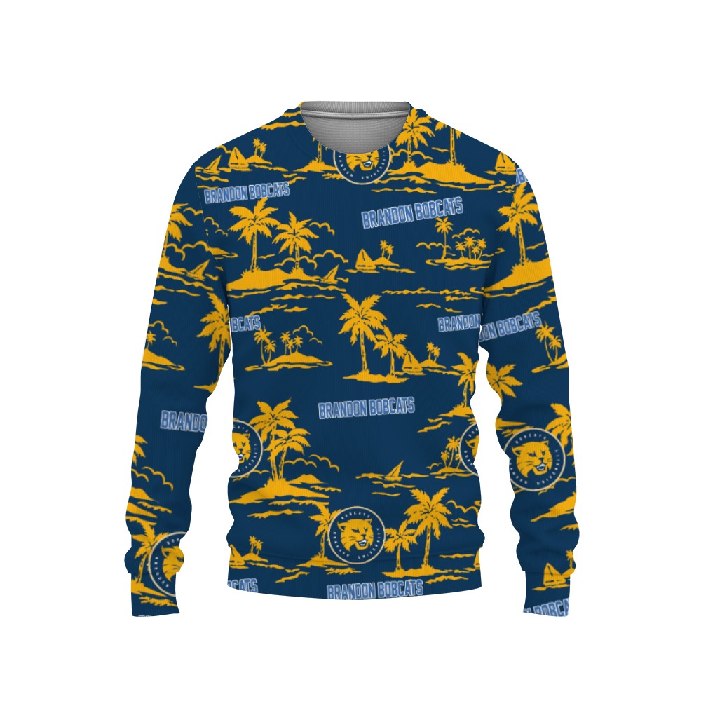 on Bobcats Hawaiian Aloha Hawaii Beach-3D Sweatshirt