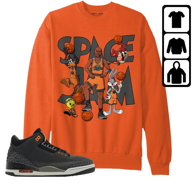 ordan 3 Fear Pack Unisex Color  In Orange To Match Sneaker Unisex Sweatshirt